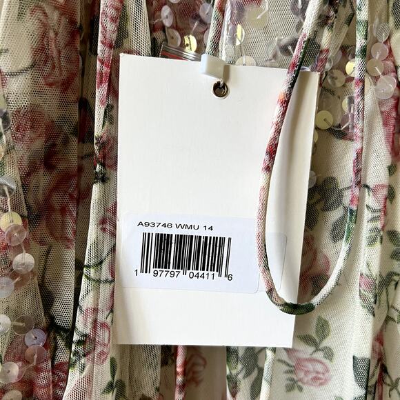 Mac Duggal Floral Sequined Cut Out Lace Up Gown A93746 Prom Dress Formal 14 UB - Picture 6 of 9